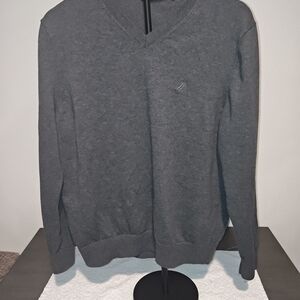 Nautica Mens  Charcoal V-Neck Sweater
